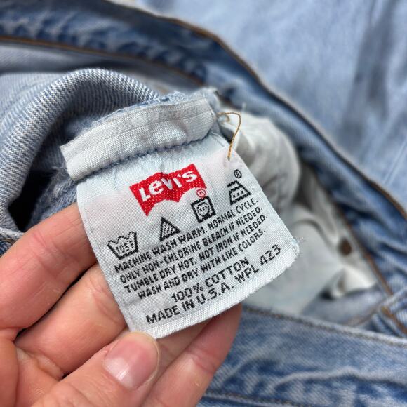 Vintage 90s Levi's 501 Straight Leg Jeans 30x27 Raw Hem Made in USA - Picture 9 of 11